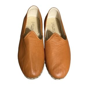 Atlantis Men's Size 12.5 Brown Turkish Handmade Leather Slip On Loafer Shoes